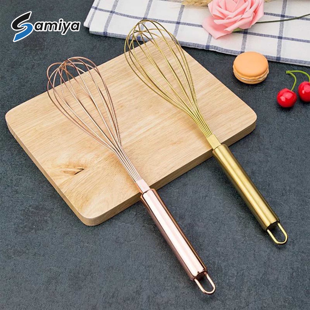 egg beater stainless rosegold gold / pengocok telur / whisk mixer kocokan telor premium quality