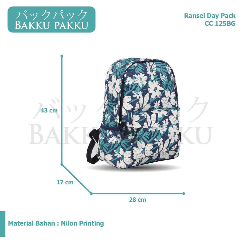 [KLIKTAS] Tas Ransel Wanita Laptop Backpack Printing Bunga CC125 / Ransel sekolah Kuliah Kerja