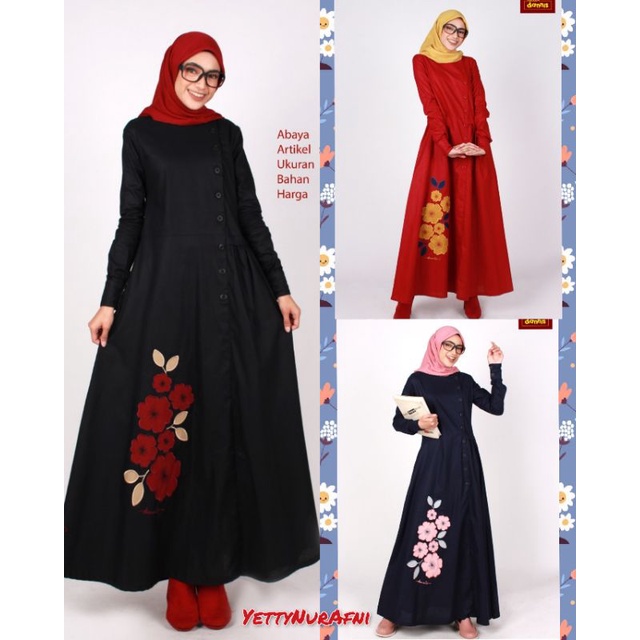 TERBARU Gamis DANNIS A211121 Gamis Terusan Gamis Busui Red - Navy - Black