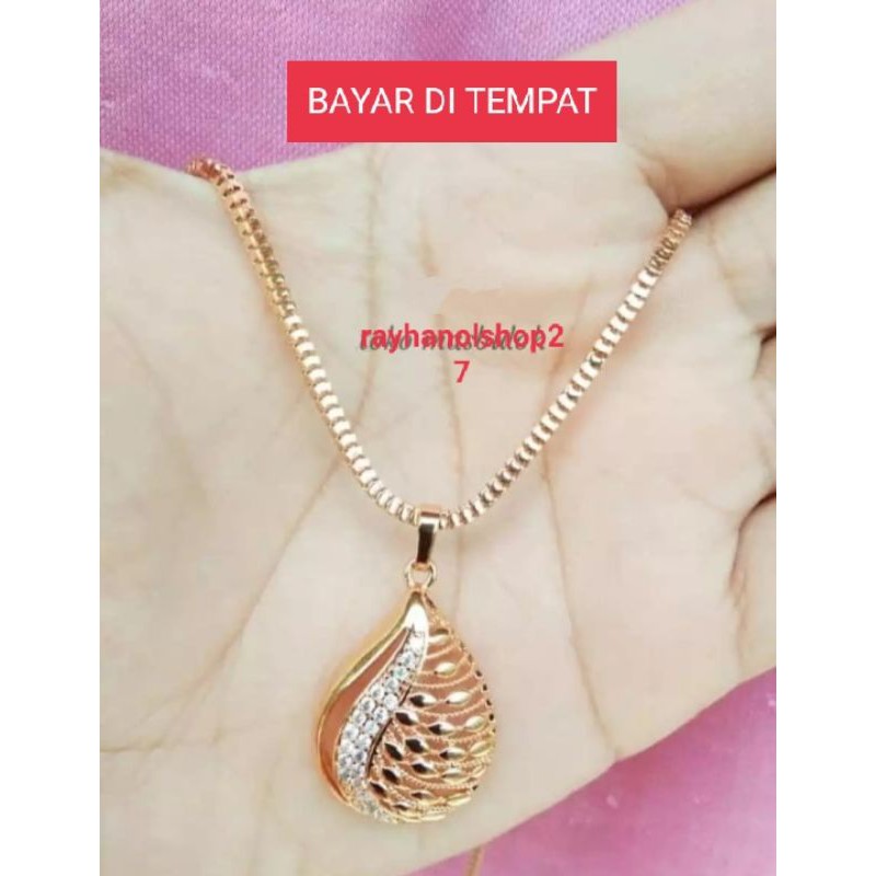 Kalung milano kaca liontin bandol Full permata Anti karat