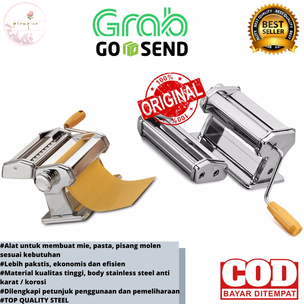 AMPIA PENGGILING PASTA MIE STAINLESS/MESIN PEMBUAT PASTA MAKER MANUAL/GILINGAN MOLEN/AMPIA NAGAKO / 