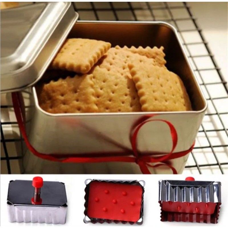 Cetakan Biskuit Kotak / Cookies Cutter Biscuit / Cetakan Kue Kering Biscuit Biskuit Monde