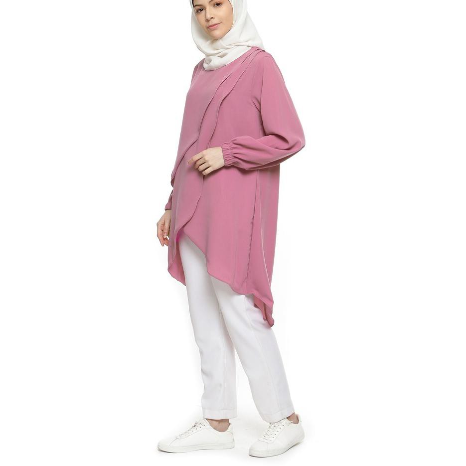 [KODE 7] Ramayana - JJ Hijab Tunik Polos Wanita A02 Dusty Pink TERMURAH..