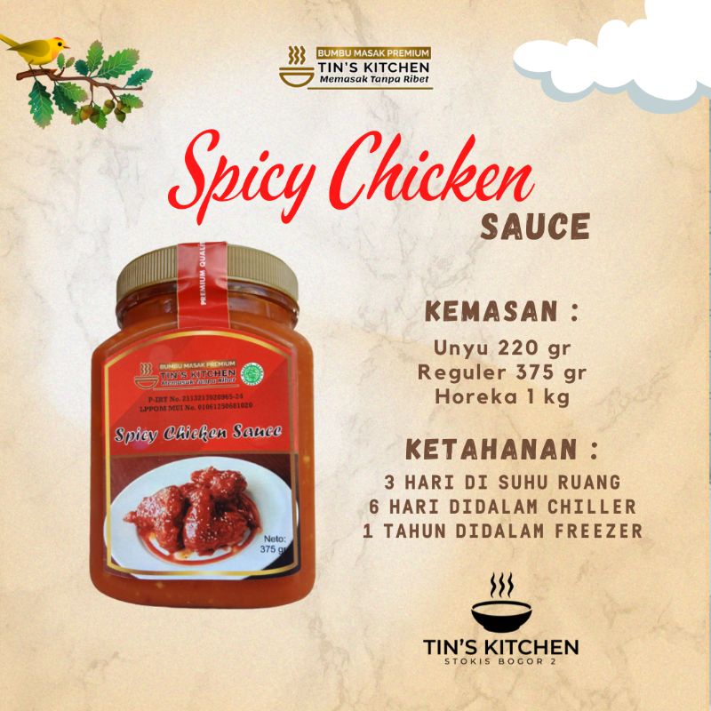 

Saus Spicy Chicken Premium Instant Tin's Kitchen 375gr