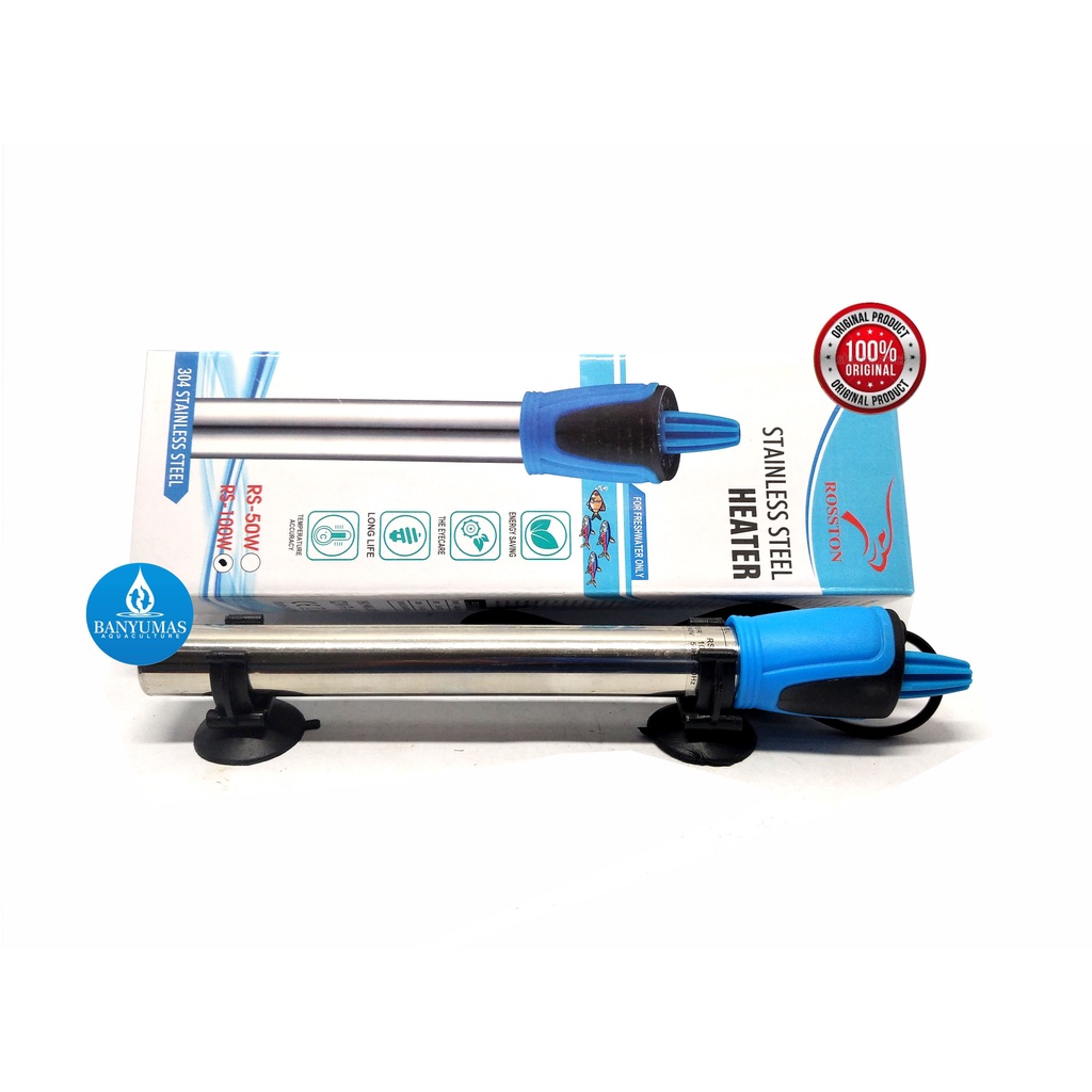 Heater Aquarium Kolam Heater Stainless 100 Watt AB01304