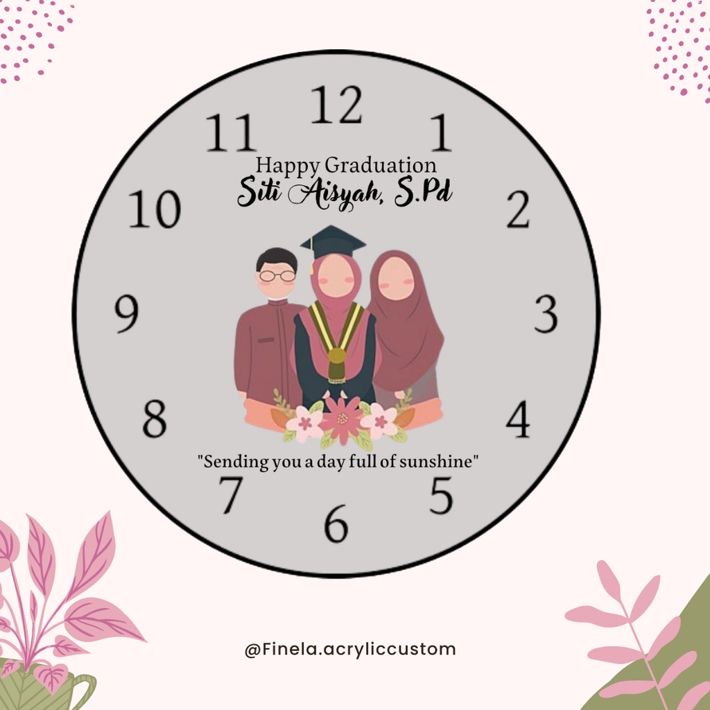 Jam Custom Graduation, Jam Meja, Jam Hadiah