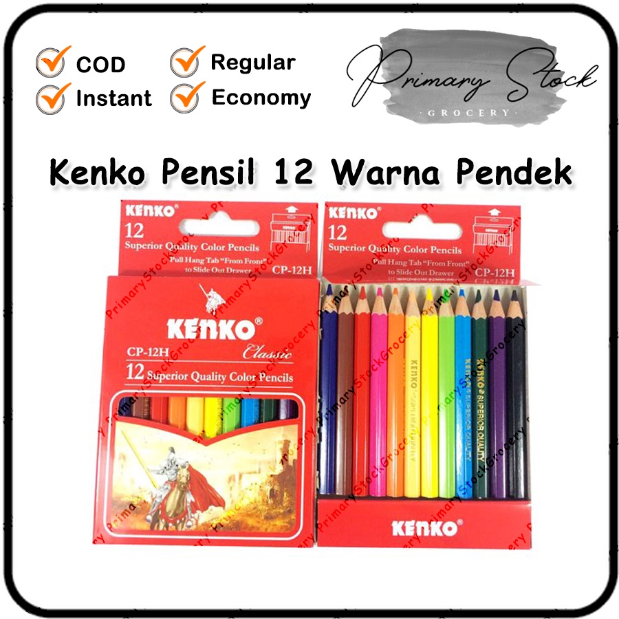

Pensil Warna Set Kenko Classic CP-12H 12 Pendek Kecil Mini Murah