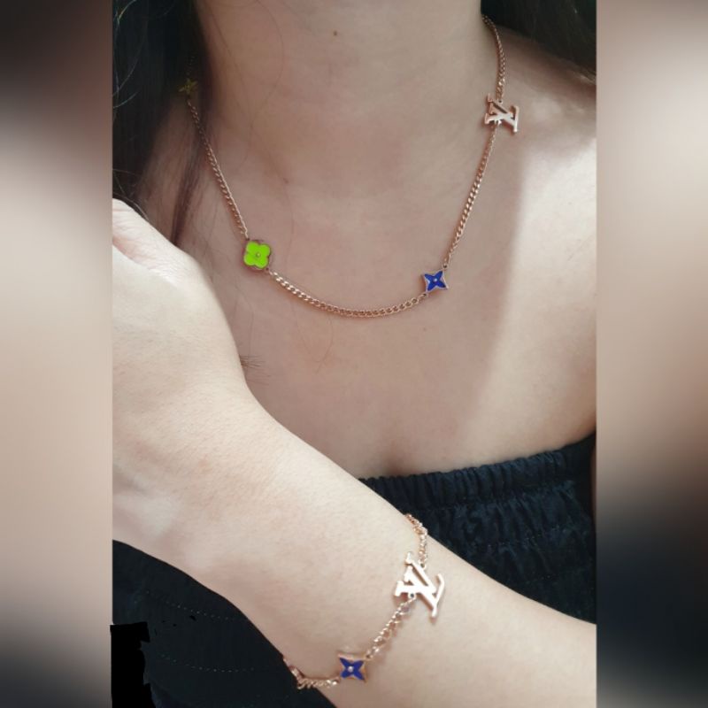Kalung Gelang Titanium Asli Rantai Rosegold Stainless steel anti karat anti alergi 139
