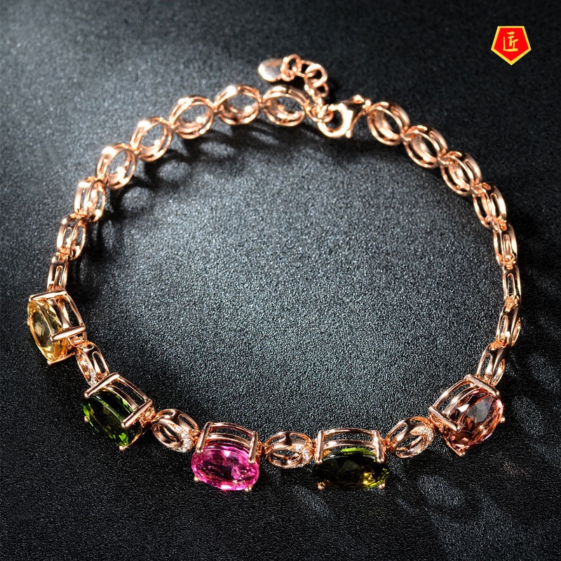 [Ready Stock]Creative Fashion Colored Gemstone Bracelet