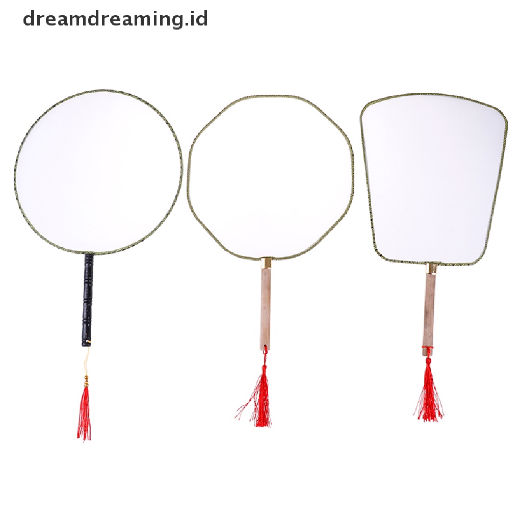 Dreamdreaming.id Kipas Tangan Gong Kosong Diy Warna Putih