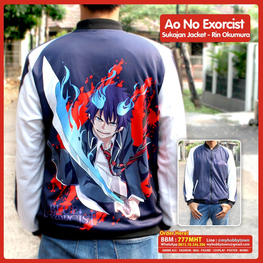 Jaket Anime Sukajan Ao No Exorcist : Okumura Rin