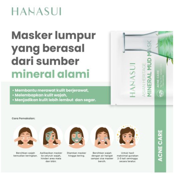 ^ KYRA ^ Hanasui Masker Wajah Mineral Mud Mask - Netto 7 gr