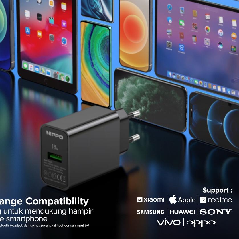 ✽ Hippo Adapter Charger Rapid 2 Quick Charge 3.0 18W ✺