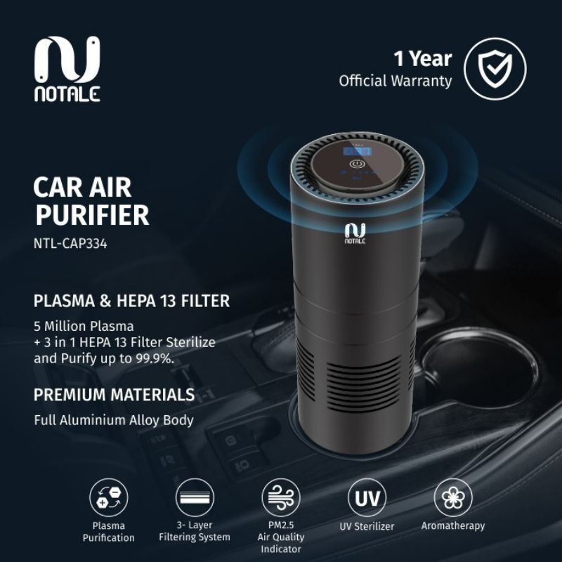 Pembersih Udara Mobil Notale NTL-CAP334 HEPA H13 Filter Assorted 7.3 m³/h