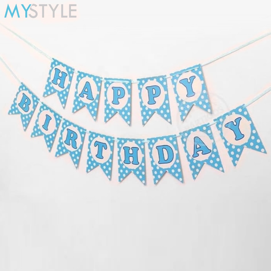 HAPPY TIME BANNER ULANG TAHUN POLKADOT/BANNER HAPPY BIRTHDAY/ BANNER ULANG TAHUN MURAH/ BANNER PESTA