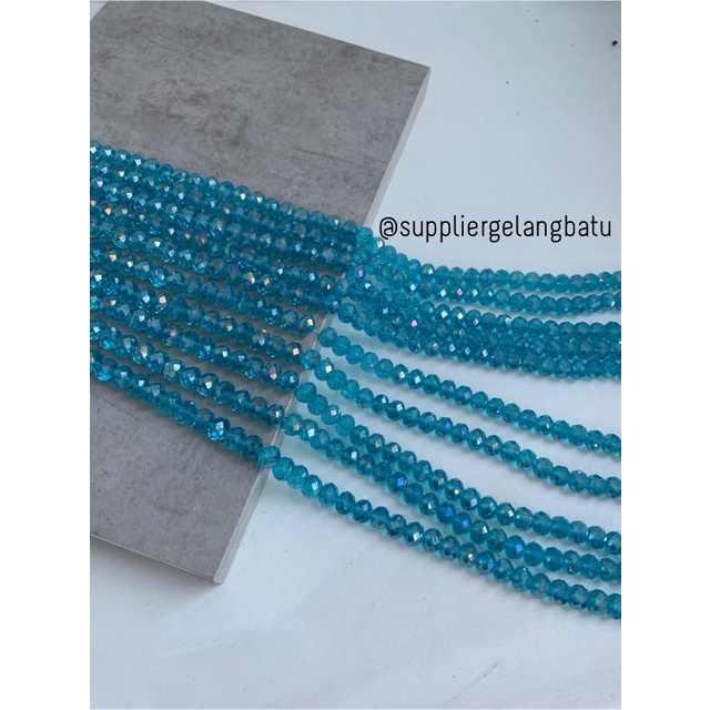 Crystal Ceko 10mm Soft Blue QUARTZ kristal kuarsa biru laut bahan craf