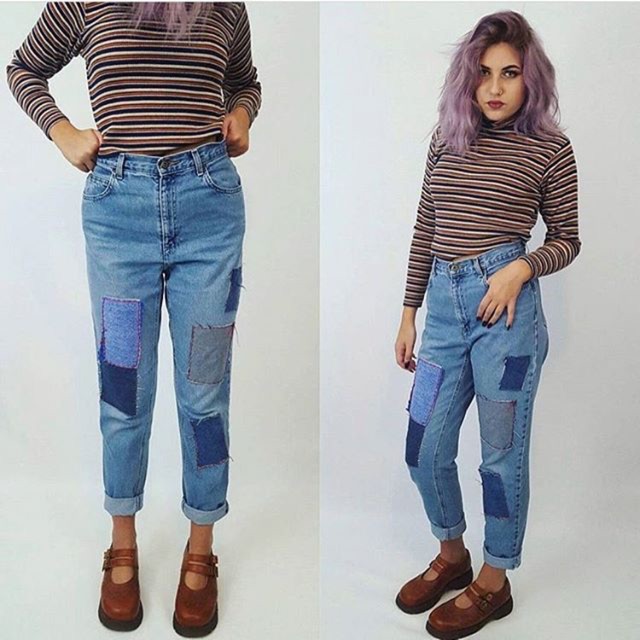 Grunge Patch Jeans