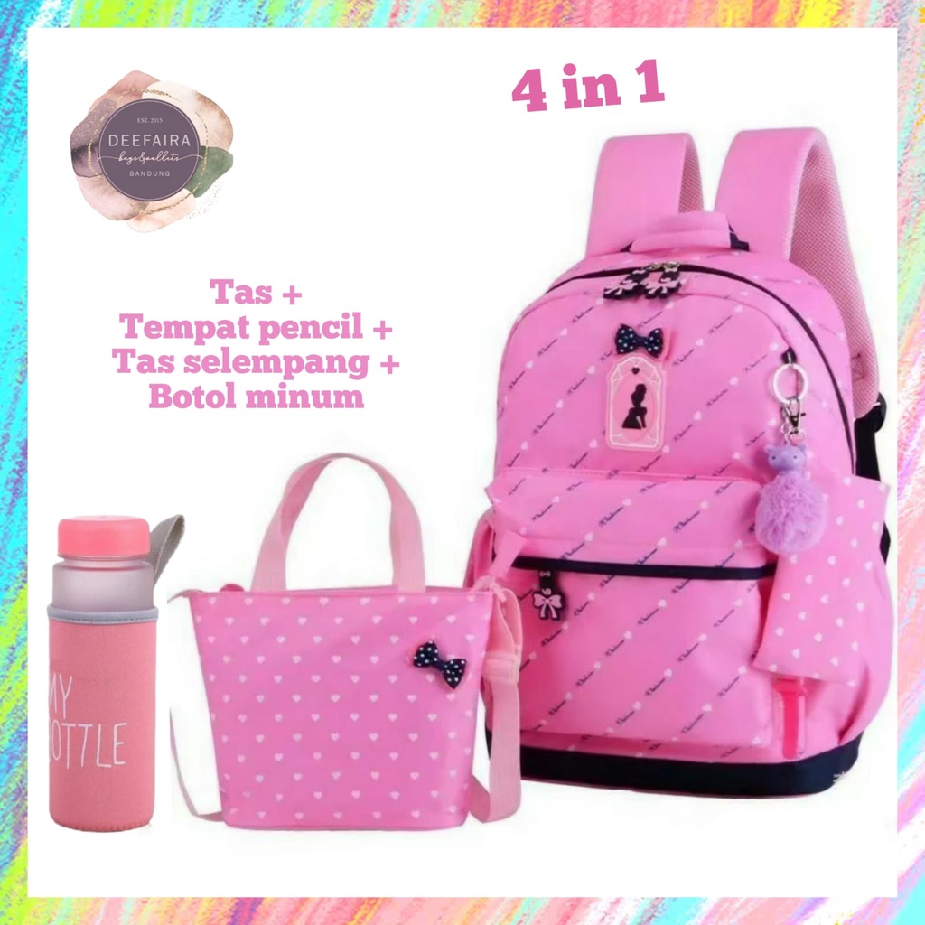 Tas Ransel Lucu Anak Perempuan Barb1e Mirr0r 4 In 1 Tas Sekolah Anak Tk Sd Smp