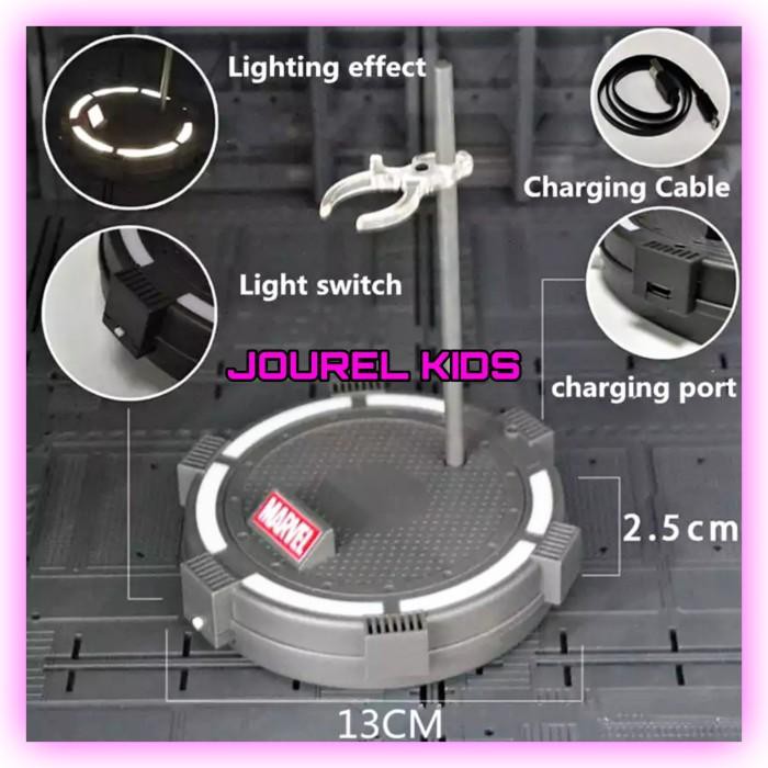 Unik Stand base Shf Figure Marvel led light with cable charger Murah