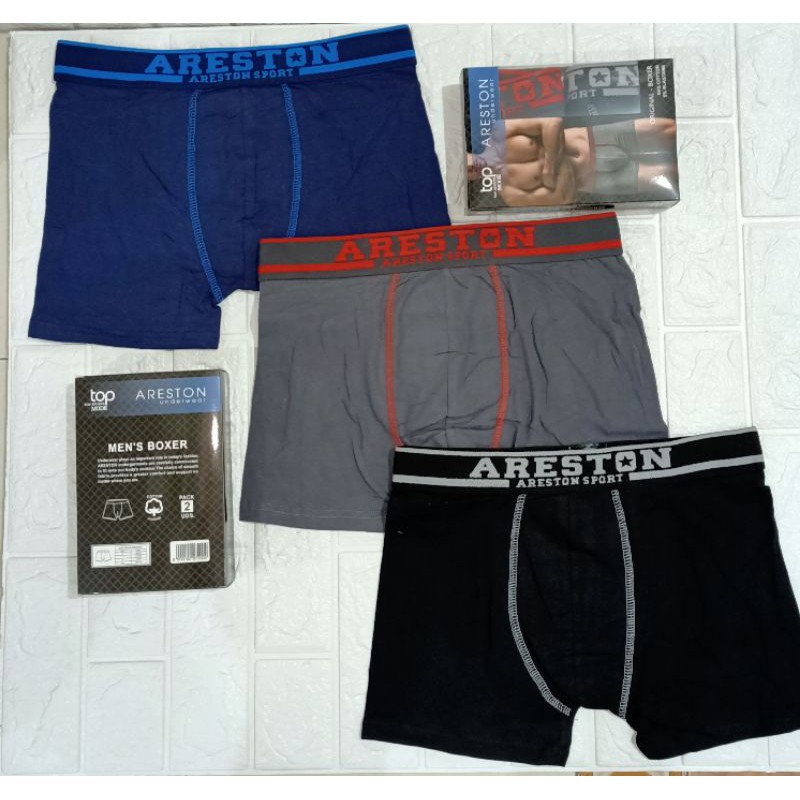 PROMO !!! 2 PCS dalam 1 BOX BOXER PRIA || CELANA DALAM BOXER PRIA || BOXER ARESTON