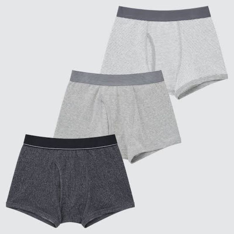 UNIQLO Boxer Brief 3P 'MultiStripesGreyBlack' - UNIQLO KIDS SALE 2022