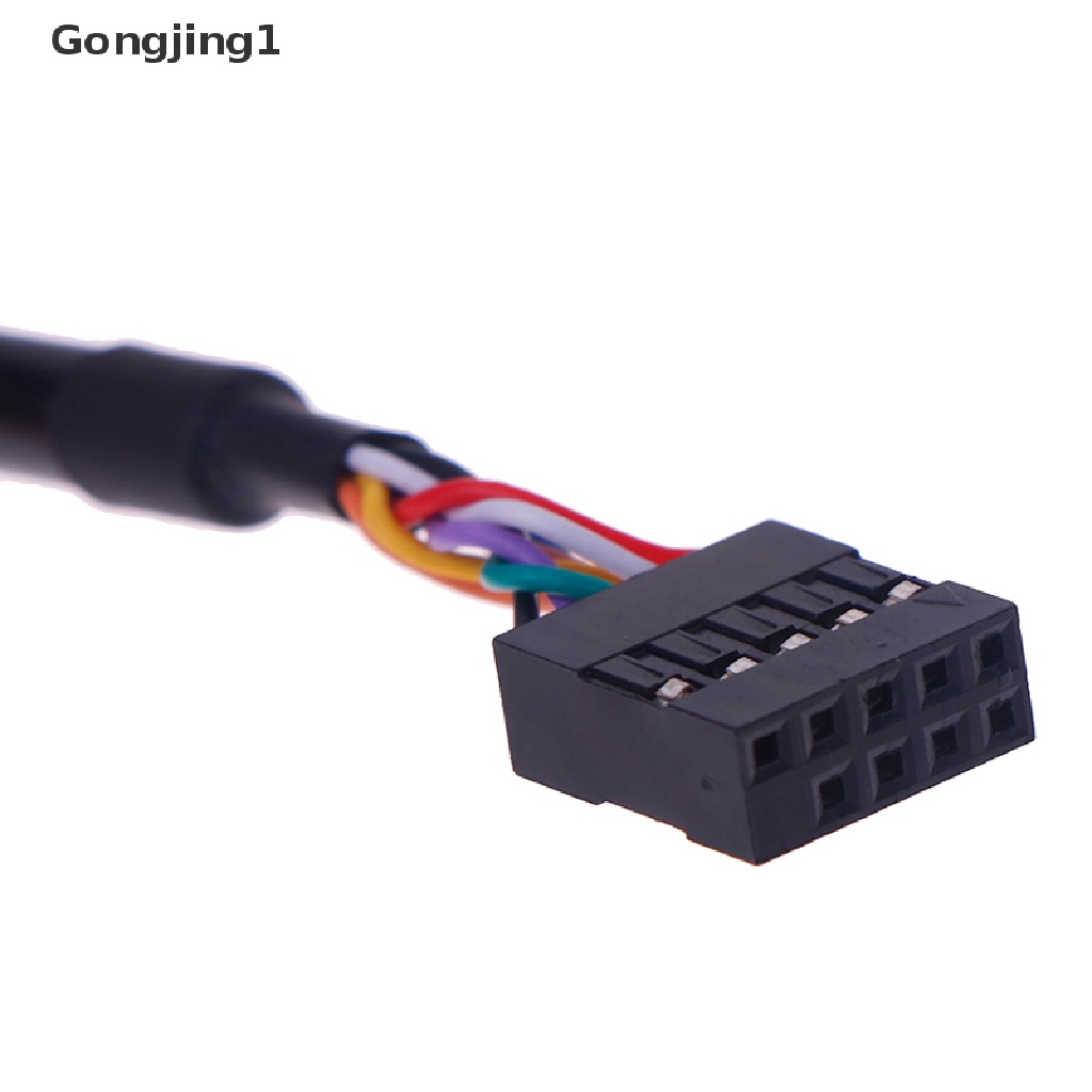 Gongjing1 1pc Kabel Adapter Extension Motherboard 9 Pin Ke 2 Port Usb 2.0