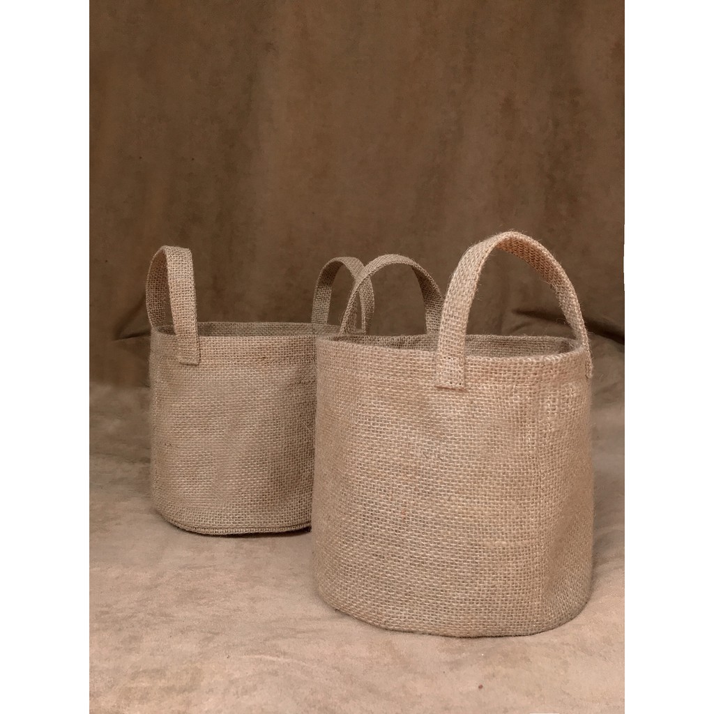 Souvenir Hampers Tas Karung Goni Custom Handmade Gift Bag Basket - Tas Keranjang Goni Bulat