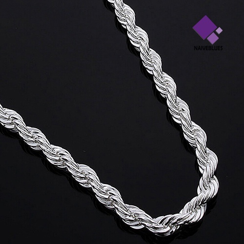 Kalung Rantai Bahan Sterling Silver 925 Untuk Pria Dan Wanita