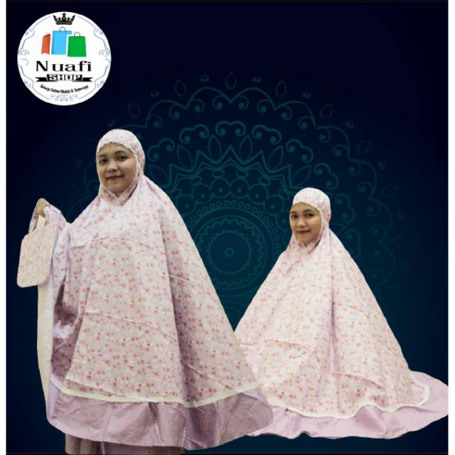 Mukena dewasa~mukena bahan katun bermotif bunga bunga~mukena Dewasa murah~mukena dewasa bermotif