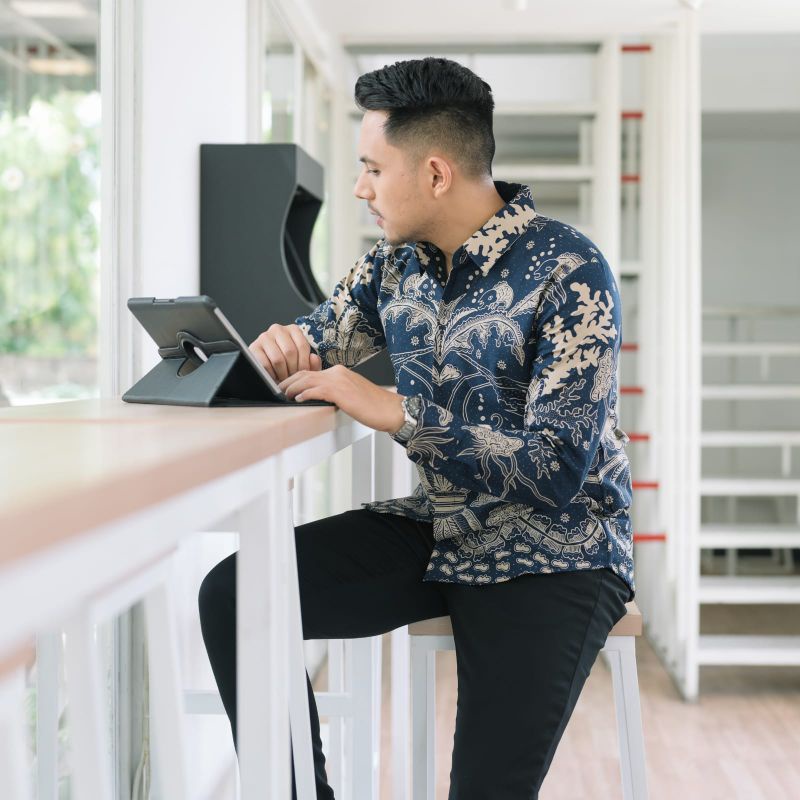 kemeja batik pria SLIMFIT lengan panjang LAPIS FURING