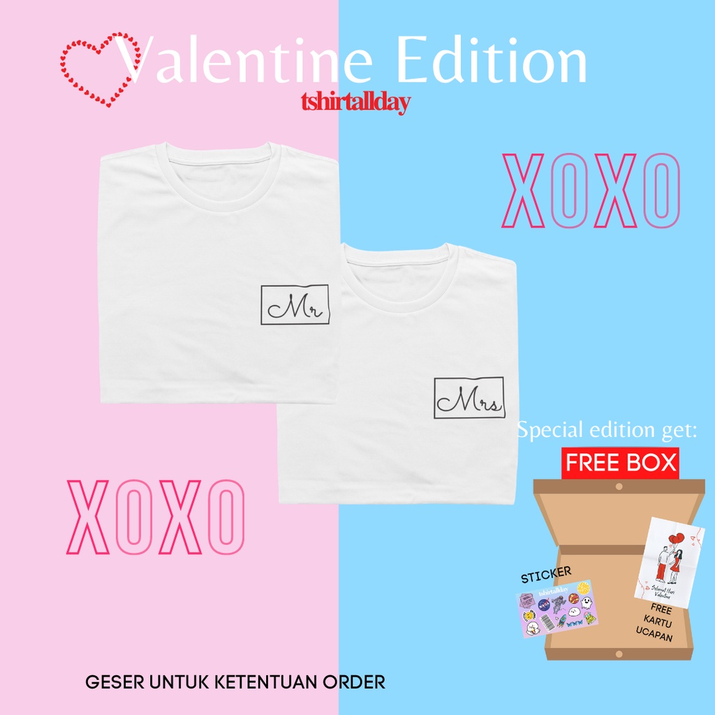 [Tshirtallday] Kaos Couple Kaos Foto Custom Kaos Kado Wedding Hadiah pernikahan Ultah 100% Cotton Combed