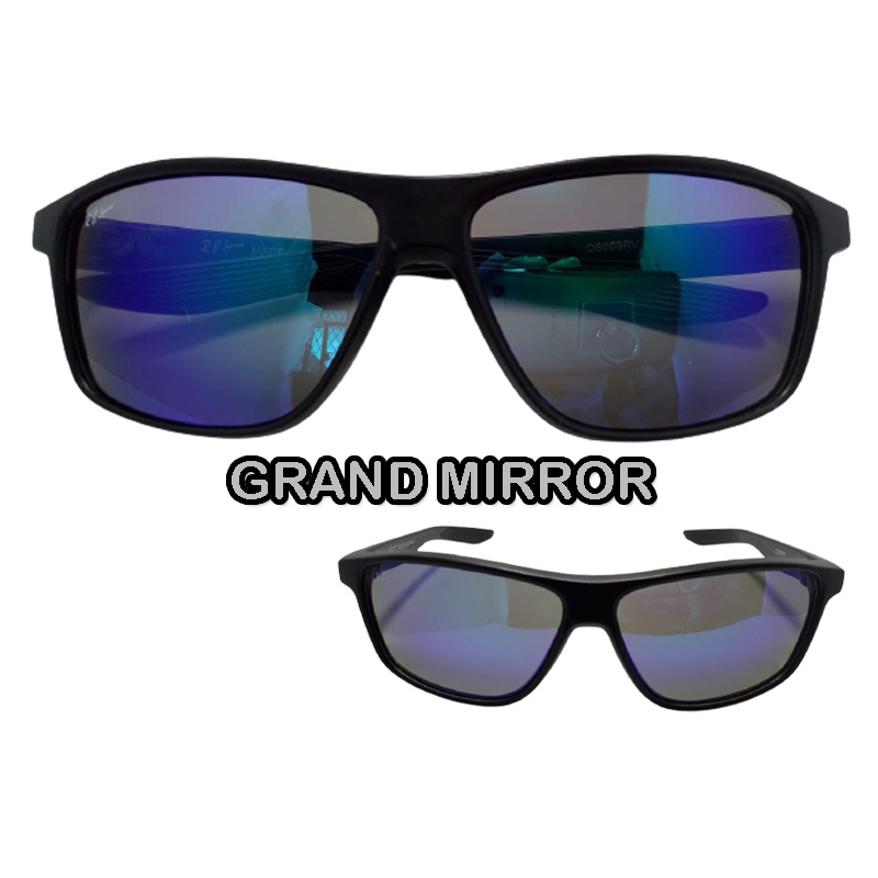 ( BARU /Bayar di Tempat) Kacamata Hitam Klasik Kacamata Olahraga Bersepeda Anti-Uv Cermin Mengemudi Kacamata Pria Dan Wanita Keren Sunglasses Black Mirrored Lensa UV Protection