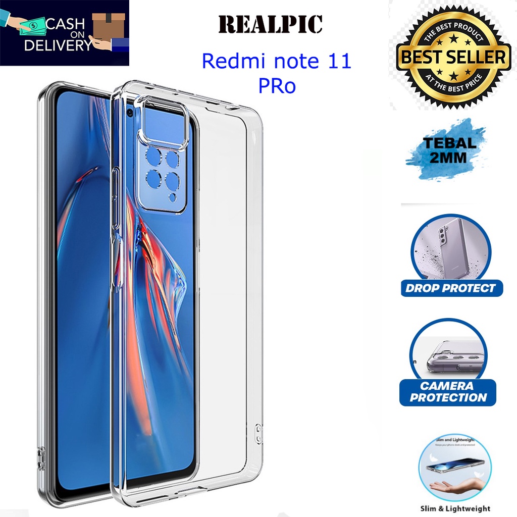 Case Xiaomi Redmi Note 11 PRO 2022 Casing Clear HD KETEBALAN 2MM BENING TRANSPARAN TPU Premium Softcase