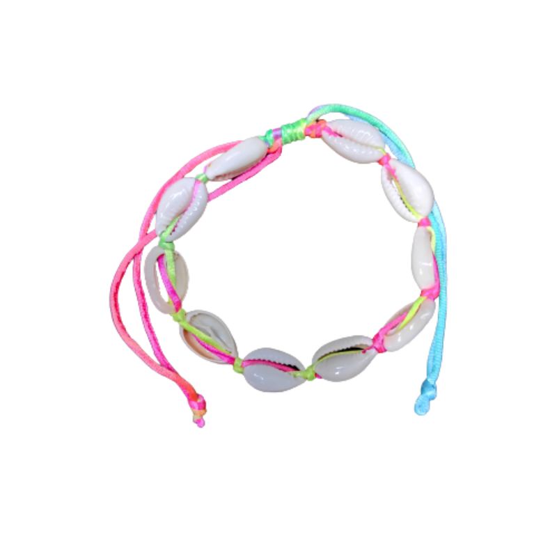 GELANG KERANG/GELANG KERANG LAUT/KERAJINAN KERANG/GELANG UNIK/SUPPLIER GELANG/SEASHELL BRACELET/CLAM-Rainbow