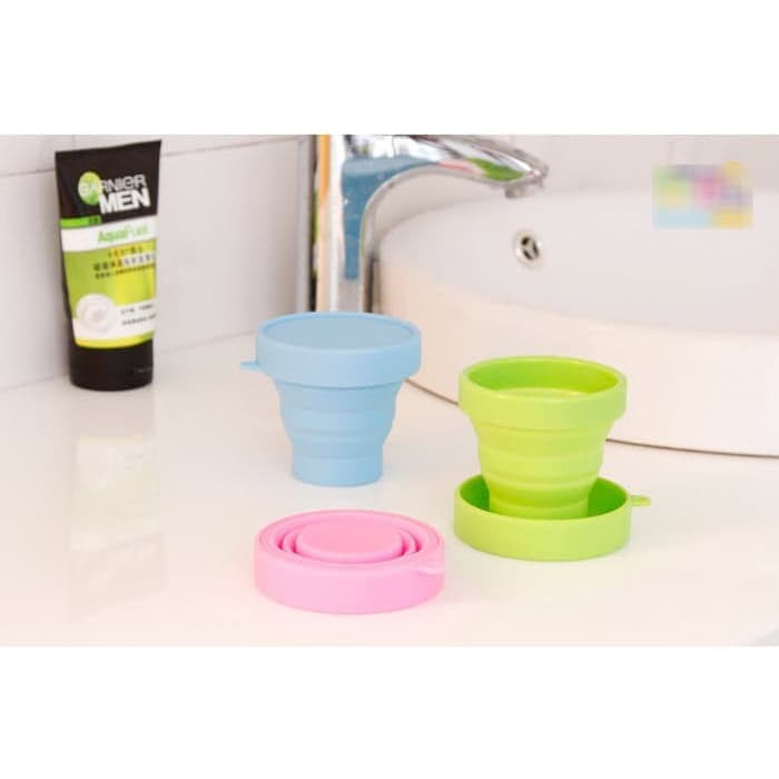 Silicone Folding Cup Gelas Lipat Silikon Portable Travel Cup