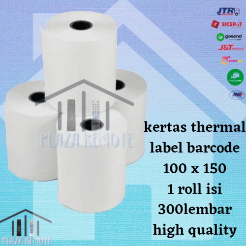 kertas print thermal label barcode 100 x 150 1 roll isi 300lembar high quality