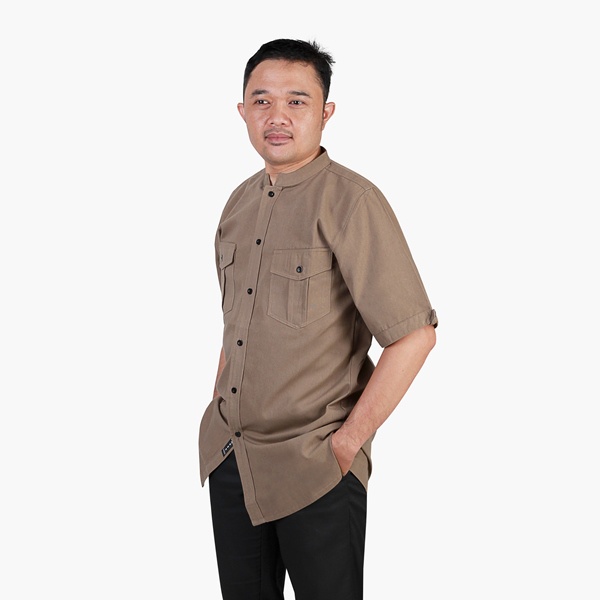 Kurta Pria Lengan Pendek Kemeja Polos Zain ID Baju Koko Distro Bandung