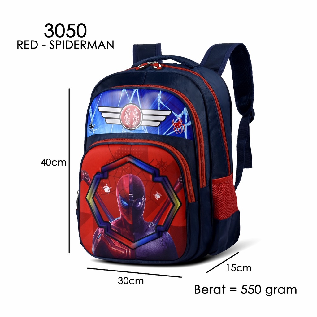 (RF) Tas Ransel Anak Cartoon 3050 Tas Sekolah Ransel Motif Captain America,Frozen,Spiderman Dan Unicorn