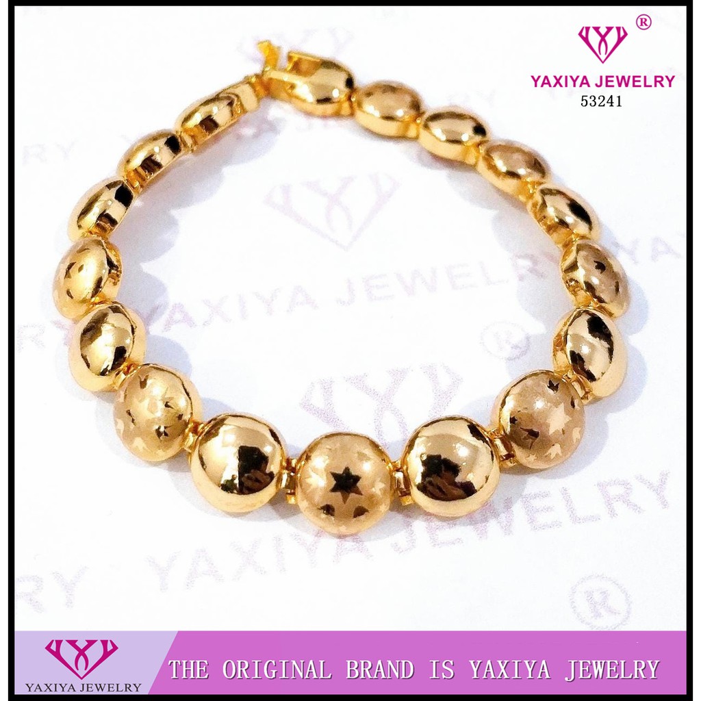 

Gelang plat motif perhiasan imitasi warna gold 18K yaxiya jewelry 53241