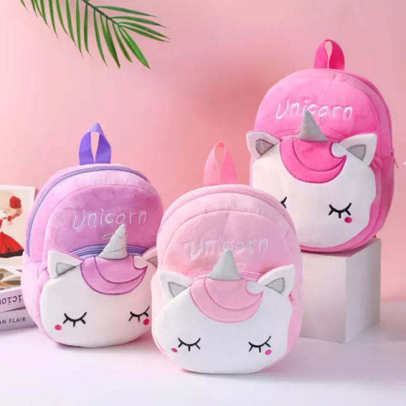 TAS ANAK UNICORN UKURAN KECIL DAN BESAR ASLI IMPORT/TAS SEKOLAH PAUD TK SD UNICORN LEMBUT/TAS BALITA