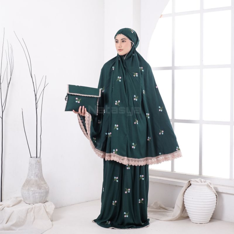 Mukena Dewasa Katun Rayon Bordir Melati