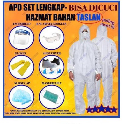 REUSABLE APD HAZMAT isi = 12 SET LENGKAP BISA DICUCI