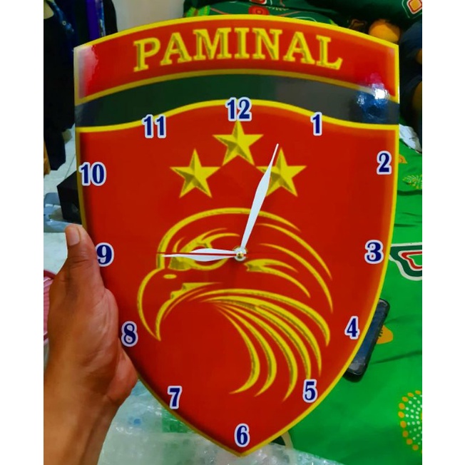 JAM DINDING BESAR LOGO PAMINAL POLRI