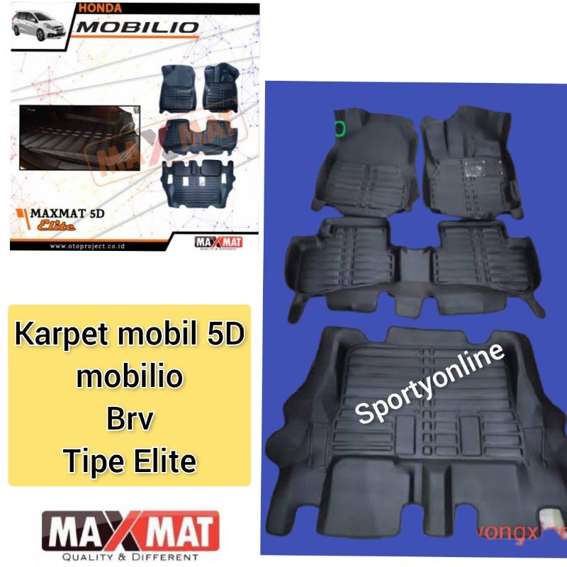 Karpet mobil maxmat 5D honda Brv mobilio Tipe elite maxmat