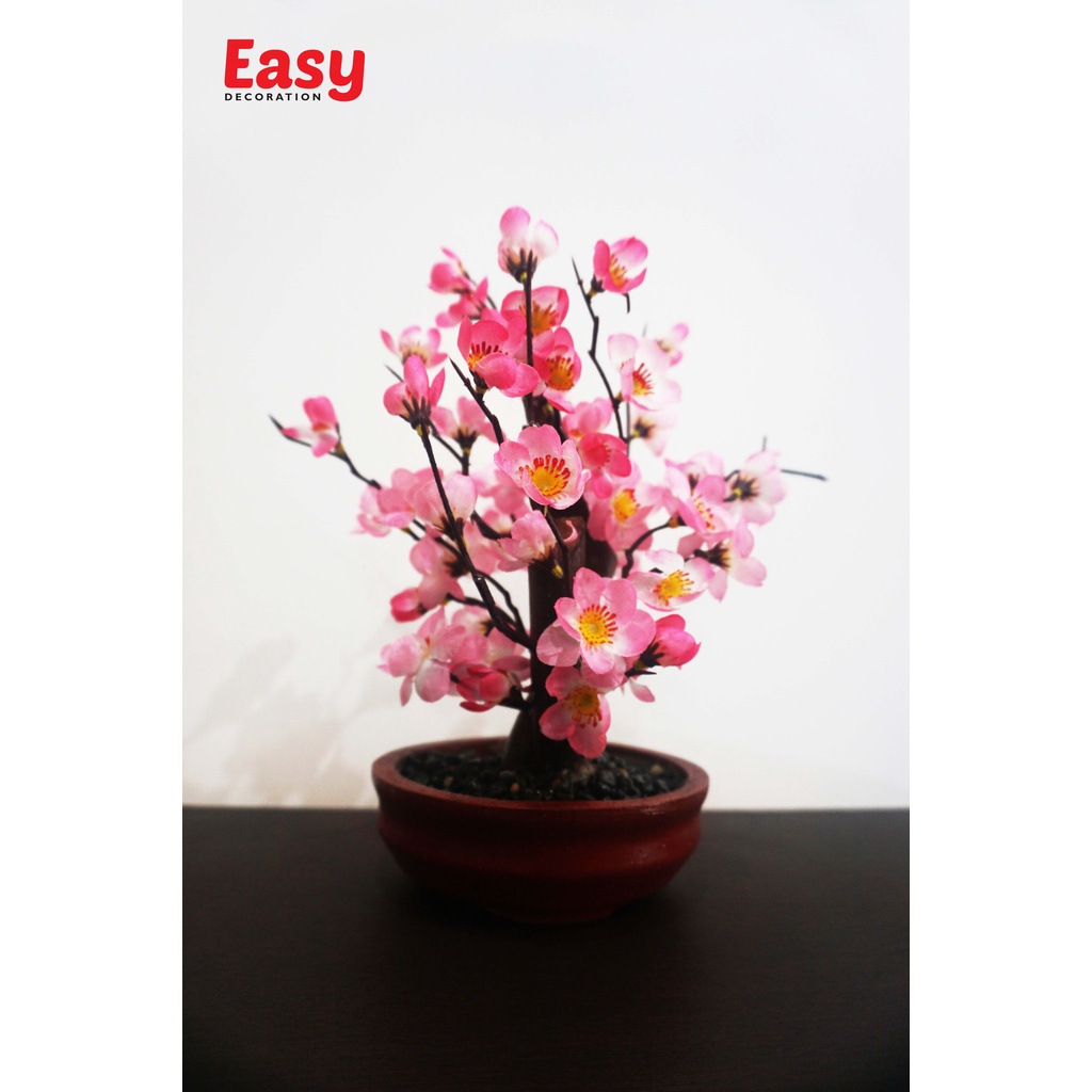 EASY DECORATION Pohon Bonsai Imlek Bonus Hiasan / Pohon Angpao Sincia / Bunga Sakura Meihua Free Hia