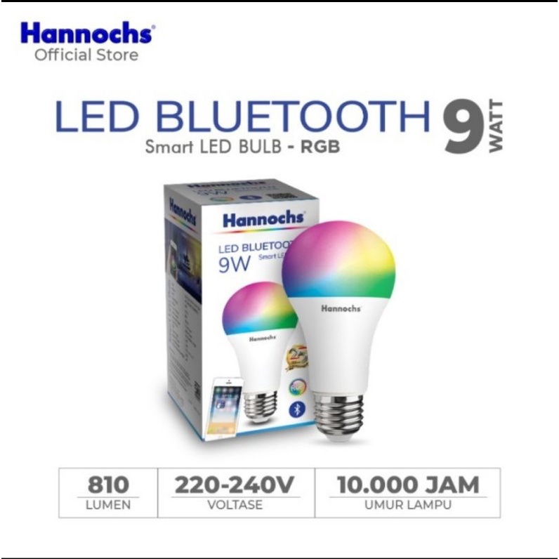 Hannochs smart bulb led bluetooth 9watt RGB