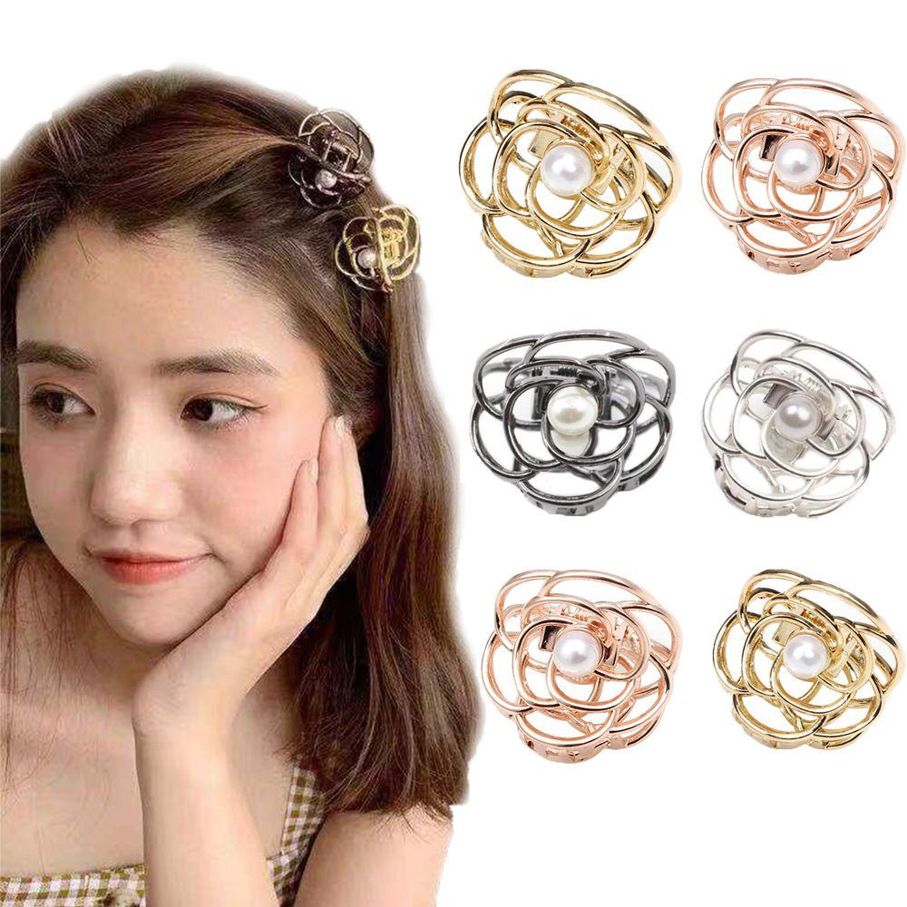 NEEDWAY Hair Claw Fashion Ladies Wanita Aksesoris Rambut Logam Mutiara Hiasan Kepala