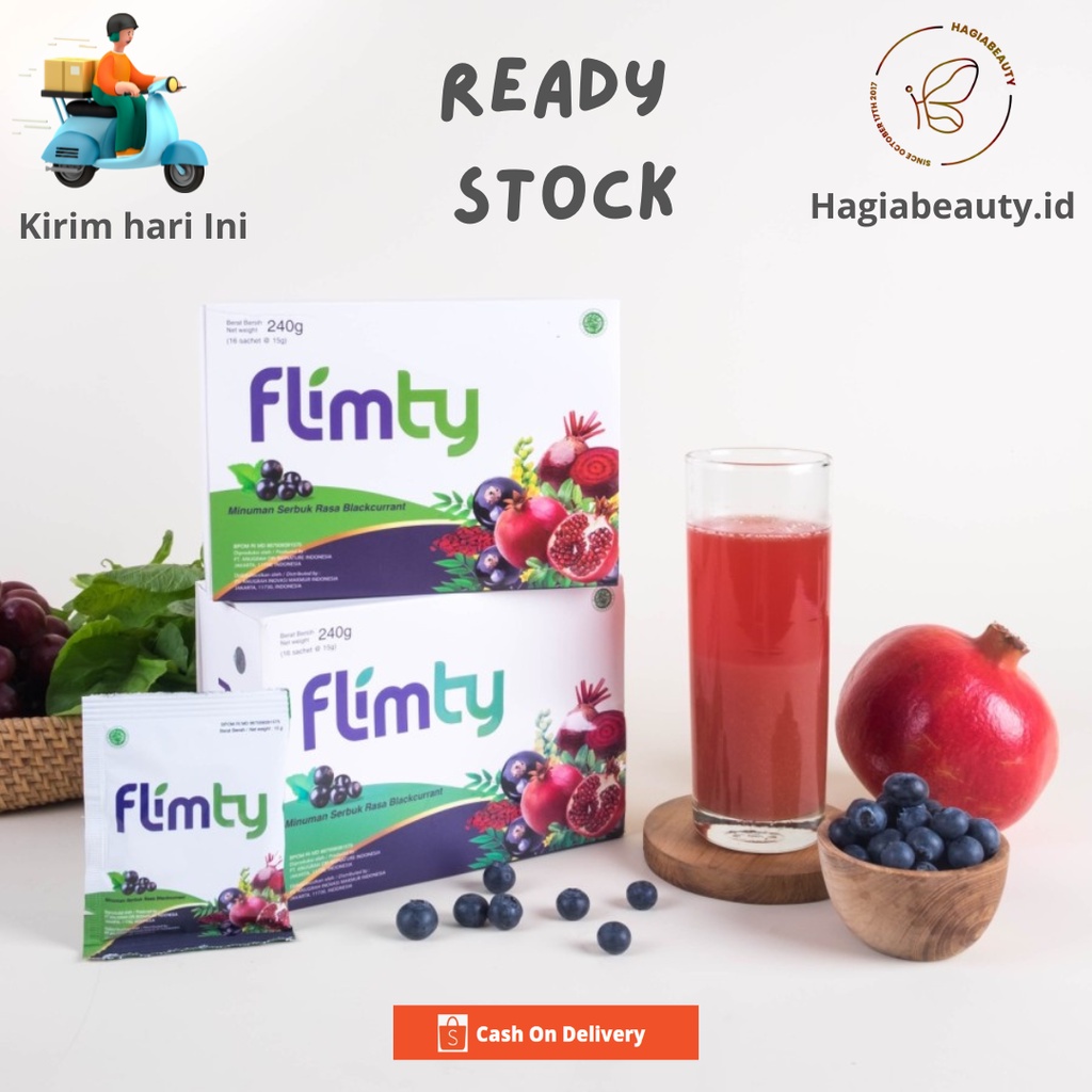 Bisa COD - Flimty Fiber Pelangsing Original - Minuman Detox, Diet HALAL dan Sehat 1 box isi 16