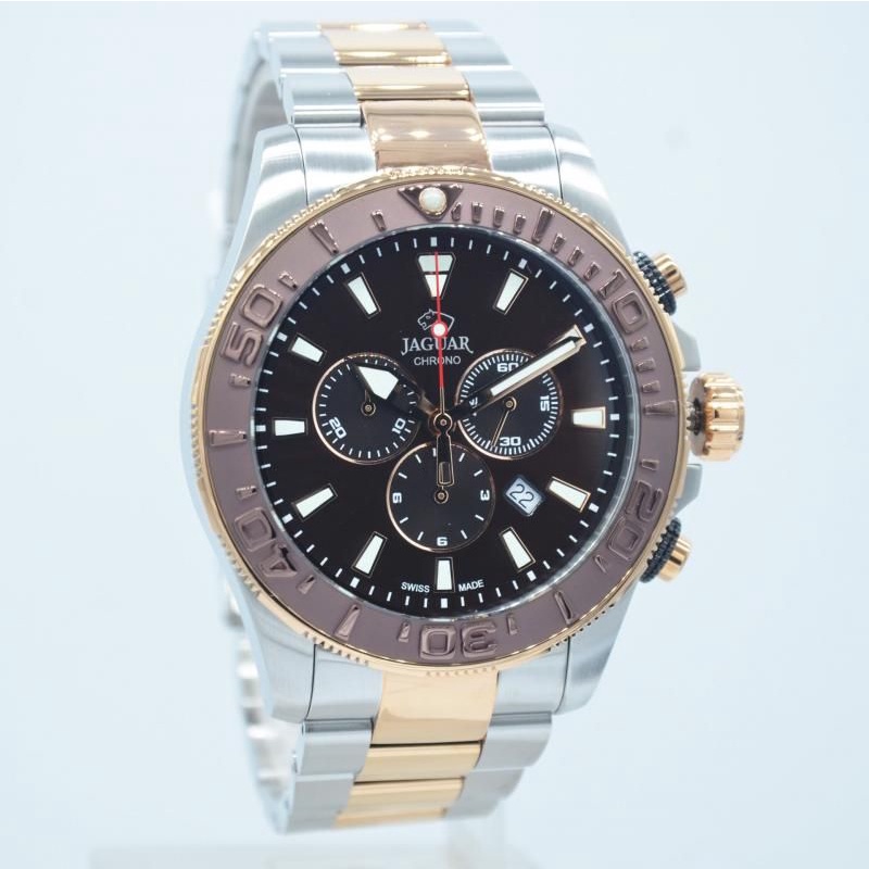 JAM TANGAN PRIA JAGUAR J874/1 SILVER ROSEGOLD ORIGINAL GARANSI 2 TAHUN