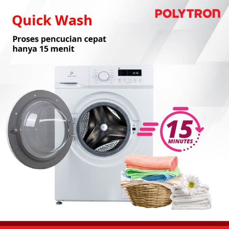 POLYTRON PFL 8051 Wonder Wash - Mesin Cuci Automatic Front Loading 8Kg